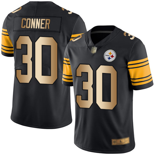 Men Pittsburgh Steelers Football 30 Limited Black Gold James Conner Rush Vapor Untouchable Nike NFL Jersey